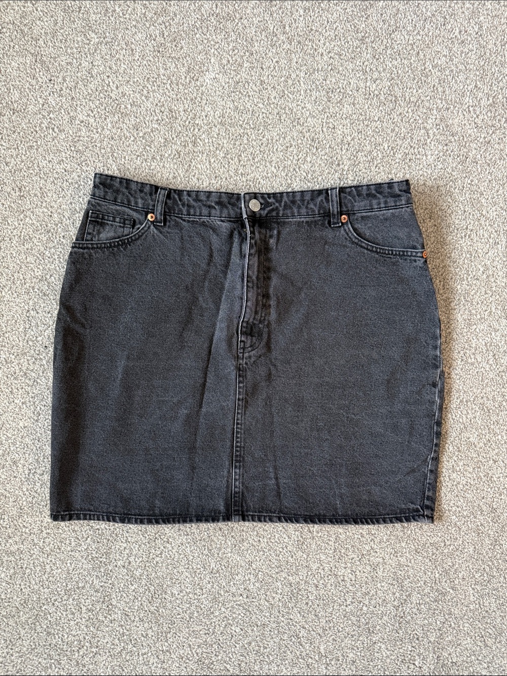 Monki Black Denim Mini Skirt